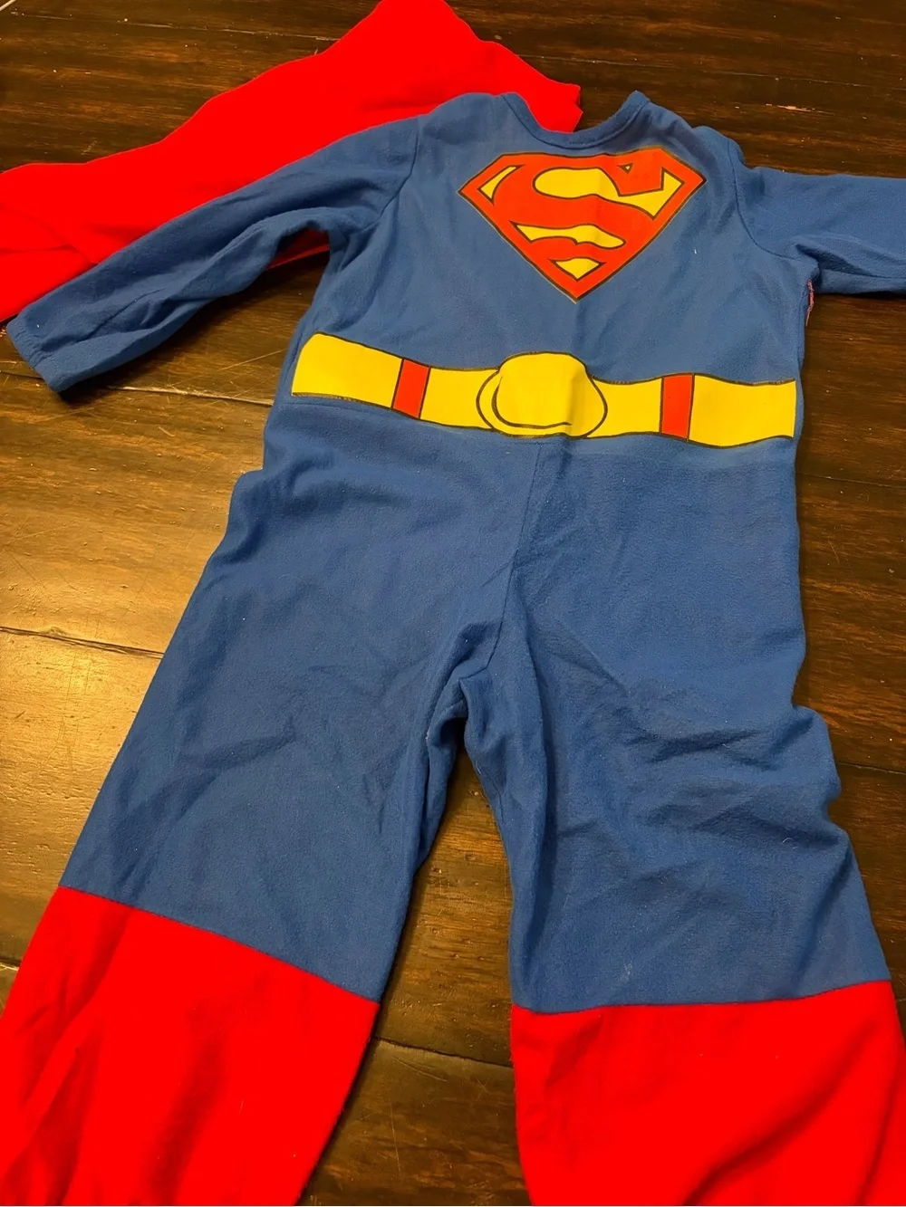 Rubies Blue and Red Superman Fleece Jumpsuit toddler size
